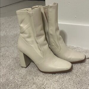Aldo Cream Heeled Boots